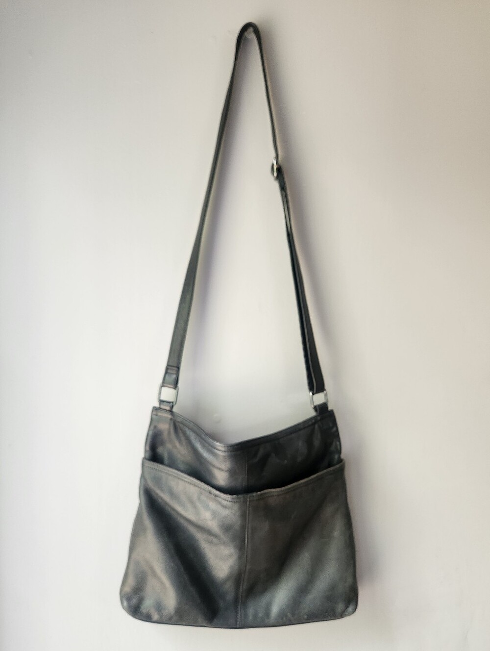 Margot Black Leather Crossbody Bag Satchel